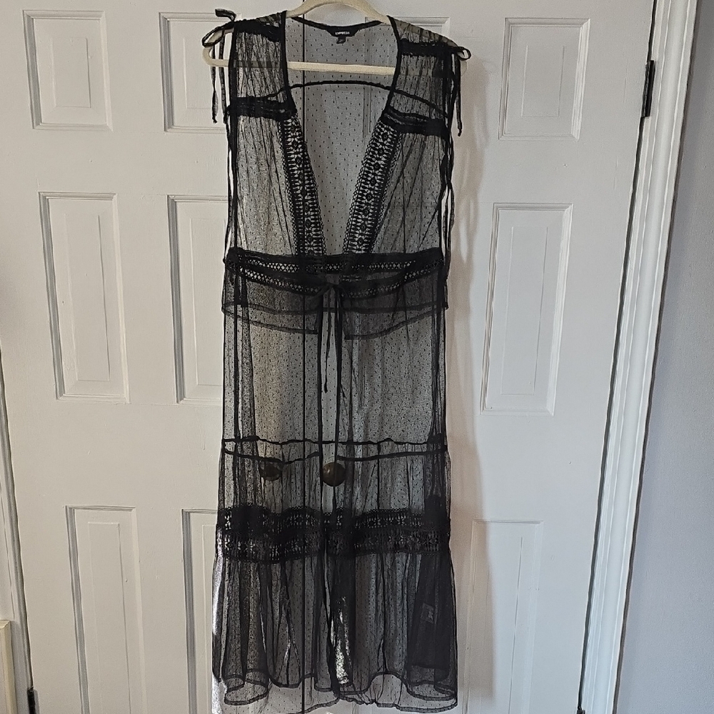 Express Black Sheer Mesh Top